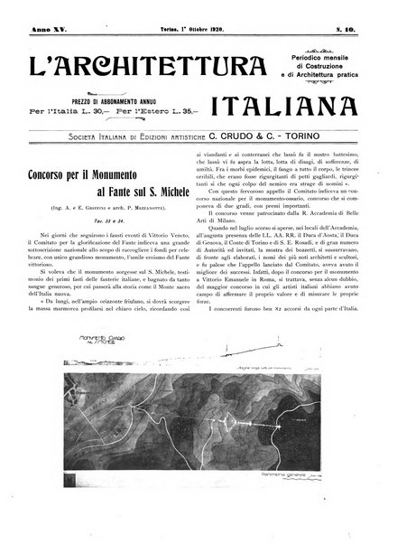 L'architettura italiana periodico mensile di costruzione e di architettura pratica