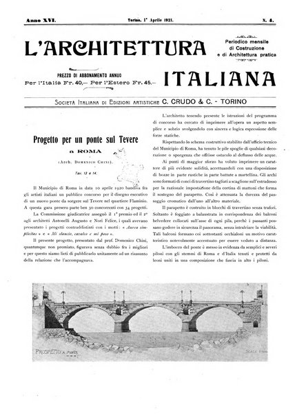 L'architettura italiana periodico mensile di costruzione e di architettura pratica