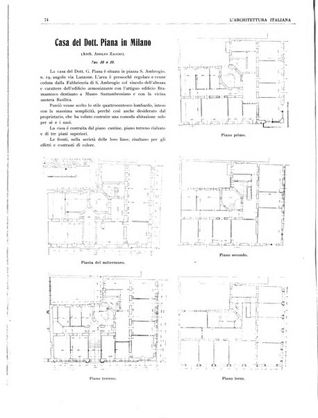 L'architettura italiana periodico mensile di costruzione e di architettura pratica