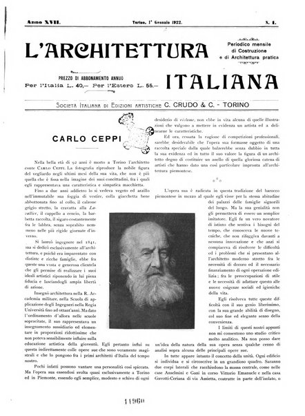 L'architettura italiana periodico mensile di costruzione e di architettura pratica