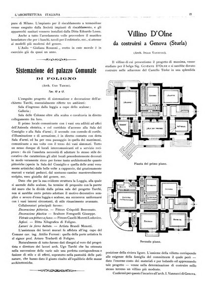 L'architettura italiana periodico mensile di costruzione e di architettura pratica