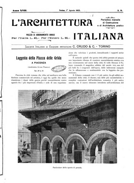 L'architettura italiana periodico mensile di costruzione e di architettura pratica