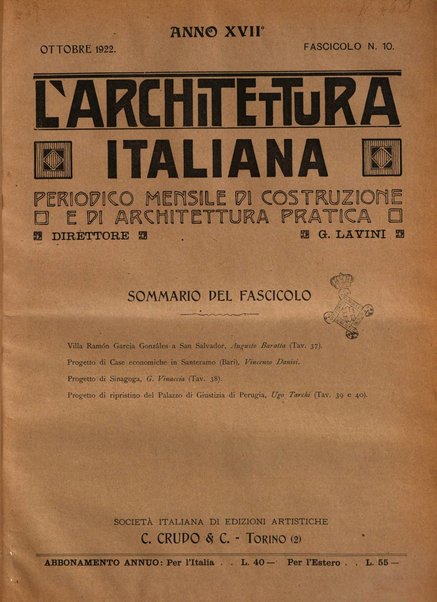 L'architettura italiana periodico mensile di costruzione e di architettura pratica