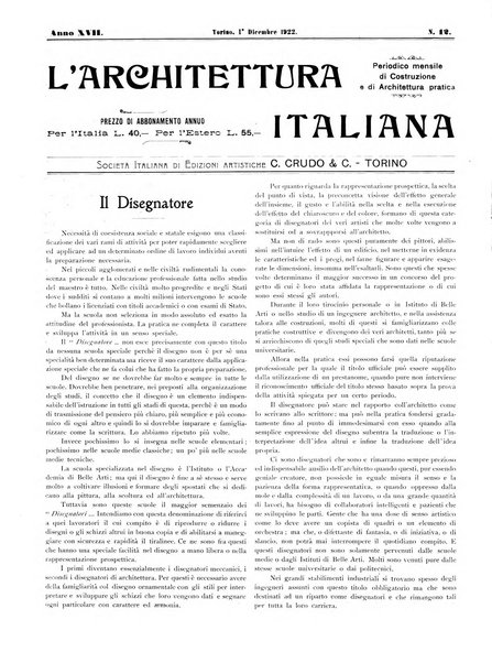 L'architettura italiana periodico mensile di costruzione e di architettura pratica