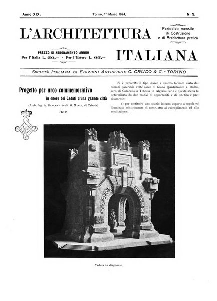 L'architettura italiana periodico mensile di costruzione e di architettura pratica