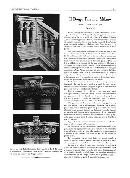 L'architettura italiana periodico mensile di costruzione e di architettura pratica