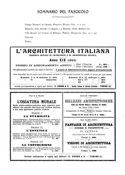 L'architettura italiana periodico mensile di costruzione e di architettura pratica