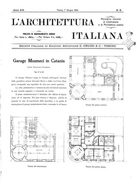 L'architettura italiana periodico mensile di costruzione e di architettura pratica