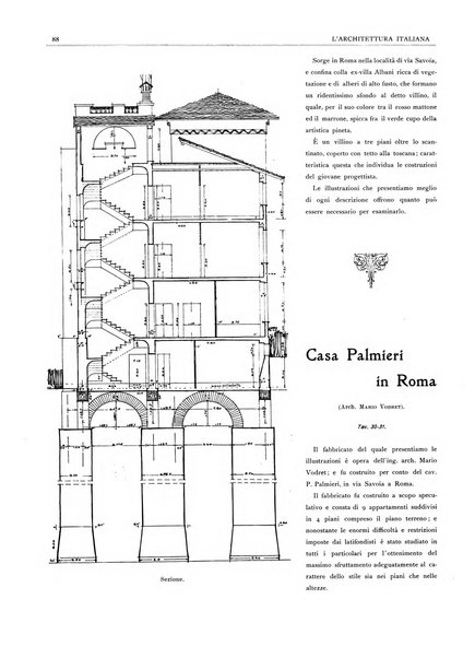 L'architettura italiana periodico mensile di costruzione e di architettura pratica