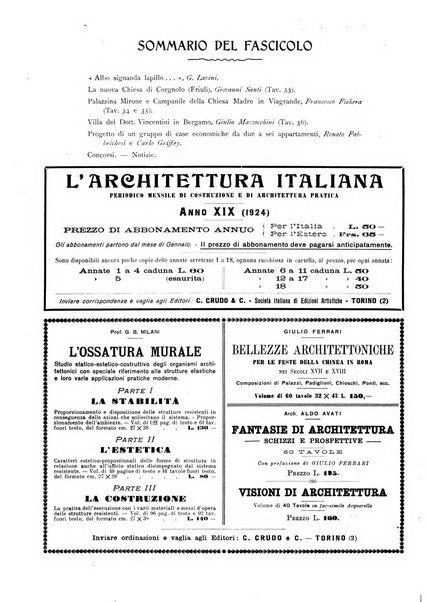 L'architettura italiana periodico mensile di costruzione e di architettura pratica