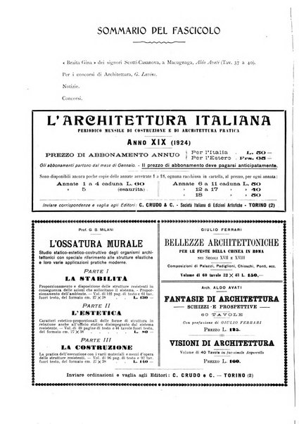 L'architettura italiana periodico mensile di costruzione e di architettura pratica