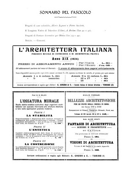 L'architettura italiana periodico mensile di costruzione e di architettura pratica