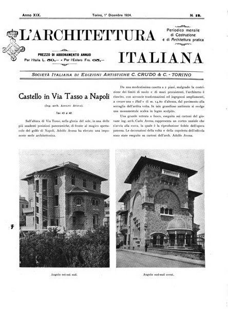 L'architettura italiana periodico mensile di costruzione e di architettura pratica