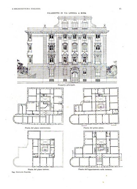 L'architettura italiana periodico mensile di costruzione e di architettura pratica