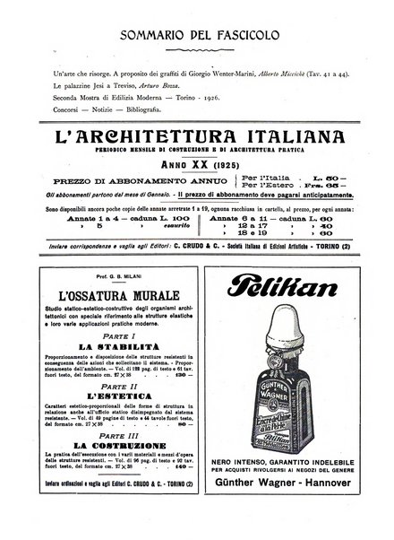 L'architettura italiana periodico mensile di costruzione e di architettura pratica