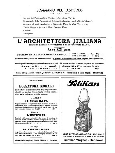 L'architettura italiana periodico mensile di costruzione e di architettura pratica