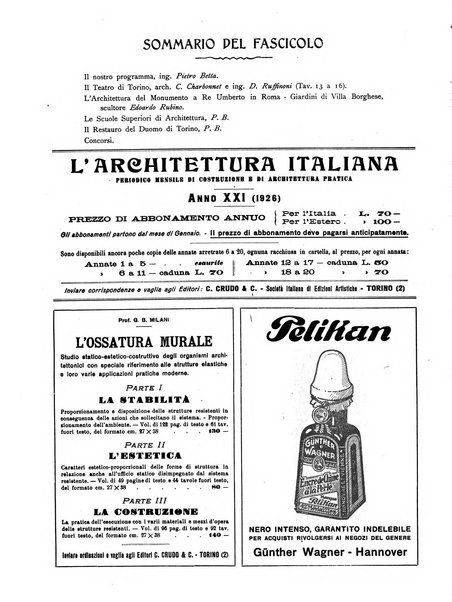 L'architettura italiana periodico mensile di costruzione e di architettura pratica