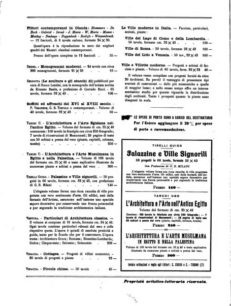 L'architettura italiana periodico mensile di costruzione e di architettura pratica