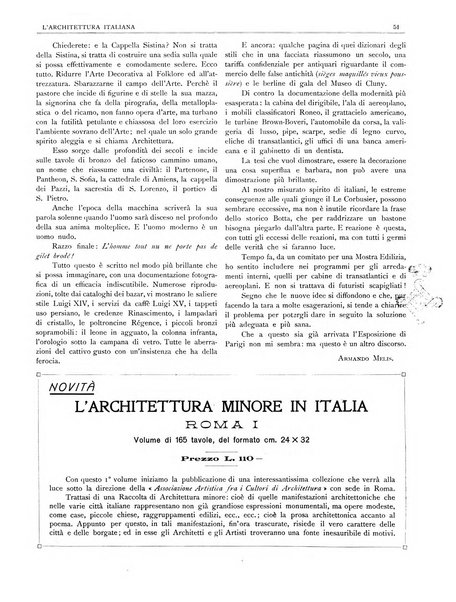 L'architettura italiana periodico mensile di costruzione e di architettura pratica