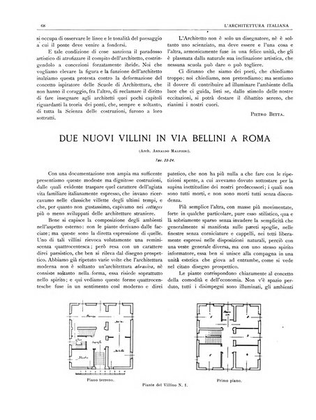 L'architettura italiana periodico mensile di costruzione e di architettura pratica