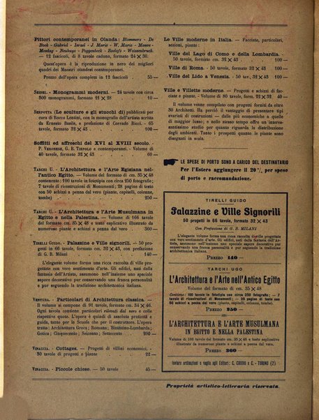 L'architettura italiana periodico mensile di costruzione e di architettura pratica