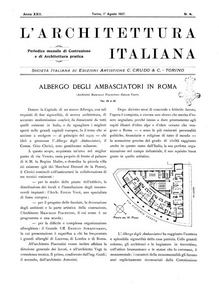 L'architettura italiana periodico mensile di costruzione e di architettura pratica