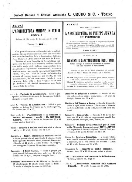 L'architettura italiana periodico mensile di costruzione e di architettura pratica