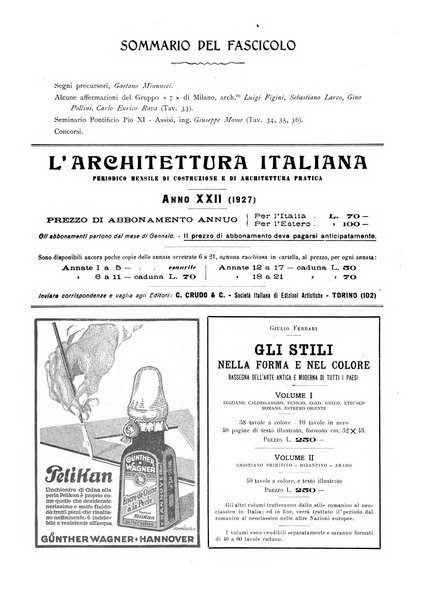 L'architettura italiana periodico mensile di costruzione e di architettura pratica