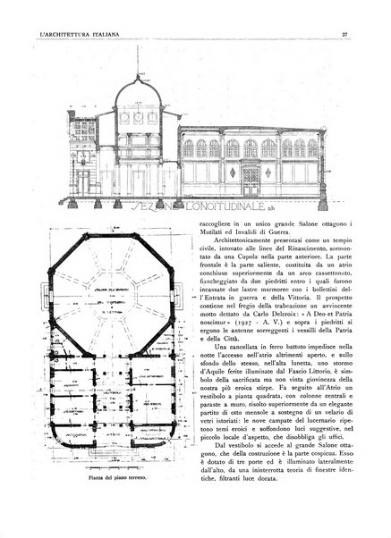 L'architettura italiana periodico mensile di costruzione e di architettura pratica