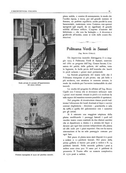 L'architettura italiana periodico mensile di costruzione e di architettura pratica