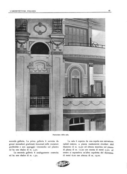 L'architettura italiana periodico mensile di costruzione e di architettura pratica