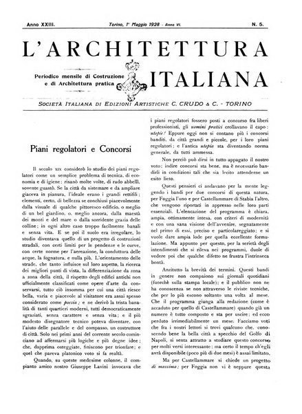 L'architettura italiana periodico mensile di costruzione e di architettura pratica