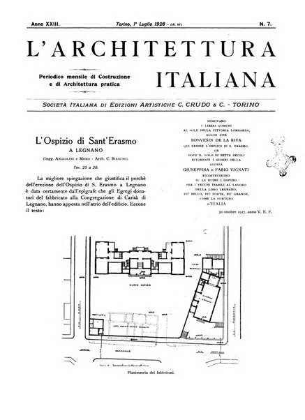 L'architettura italiana periodico mensile di costruzione e di architettura pratica