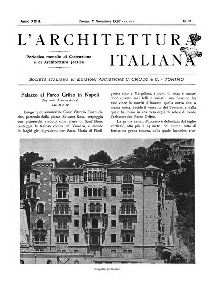 L'architettura italiana periodico mensile di costruzione e di architettura pratica