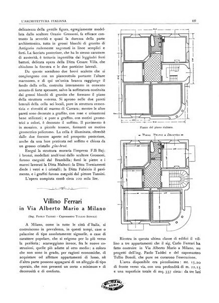 L'architettura italiana periodico mensile di costruzione e di architettura pratica