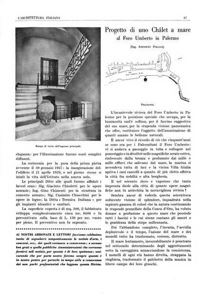 L'architettura italiana periodico mensile di costruzione e di architettura pratica