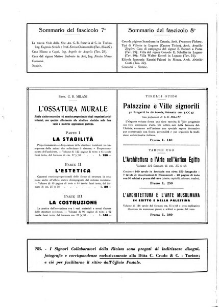 L'architettura italiana periodico mensile di costruzione e di architettura pratica