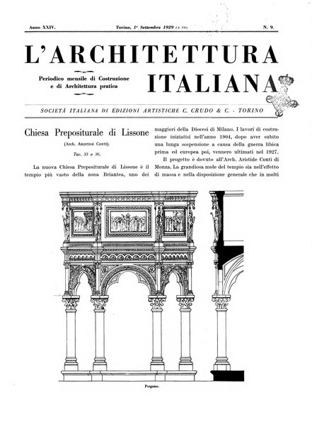 L'architettura italiana periodico mensile di costruzione e di architettura pratica