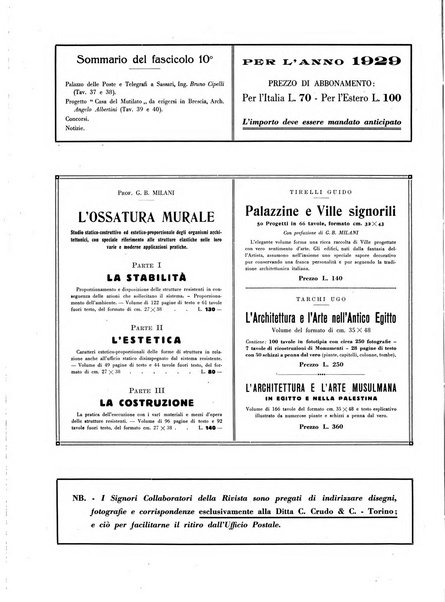 L'architettura italiana periodico mensile di costruzione e di architettura pratica