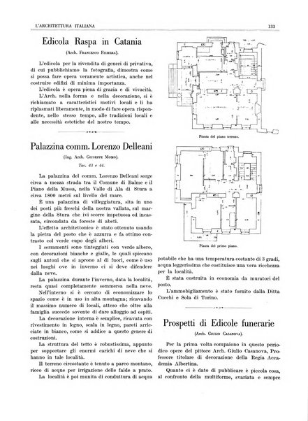 L'architettura italiana periodico mensile di costruzione e di architettura pratica