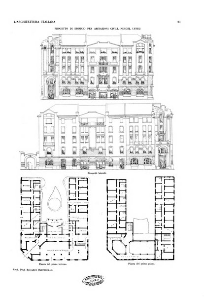 L'architettura italiana periodico mensile di costruzione e di architettura pratica