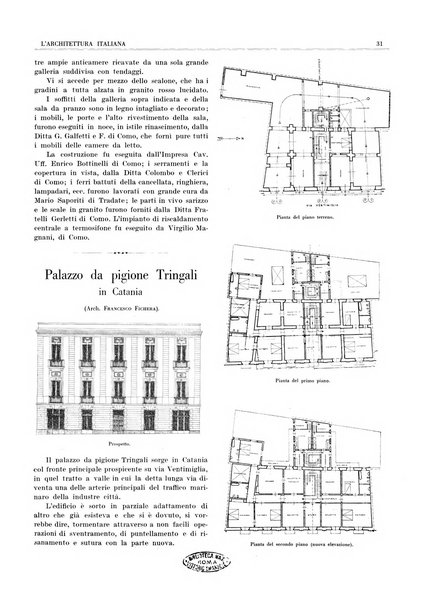 L'architettura italiana periodico mensile di costruzione e di architettura pratica