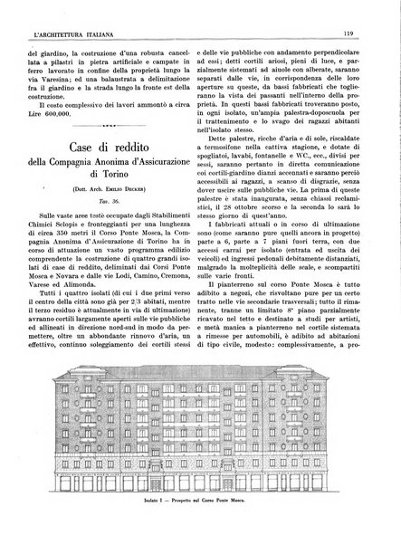 L'architettura italiana periodico mensile di costruzione e di architettura pratica