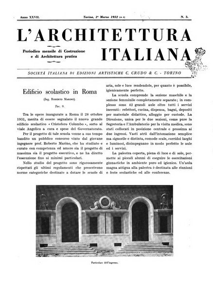 L'architettura italiana periodico mensile di costruzione e di architettura pratica