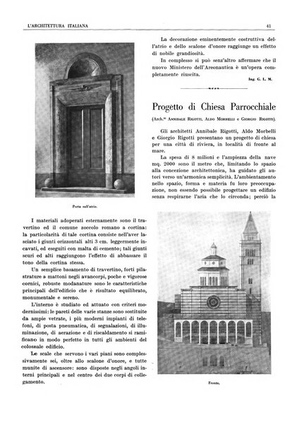 L'architettura italiana periodico mensile di costruzione e di architettura pratica