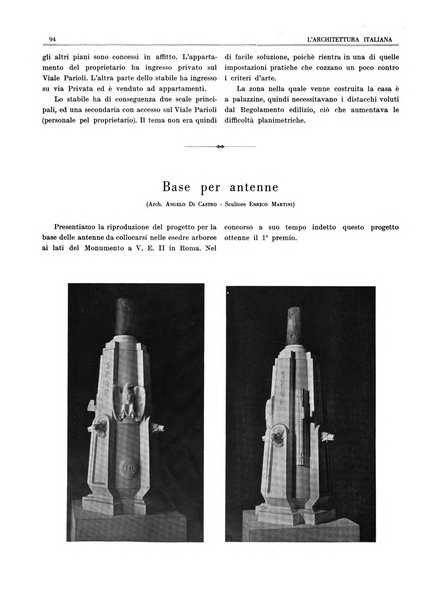 L'architettura italiana periodico mensile di costruzione e di architettura pratica