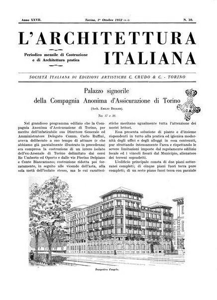 L'architettura italiana periodico mensile di costruzione e di architettura pratica