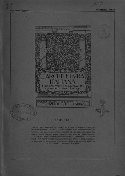 L'architettura italiana periodico mensile di costruzione e di architettura pratica