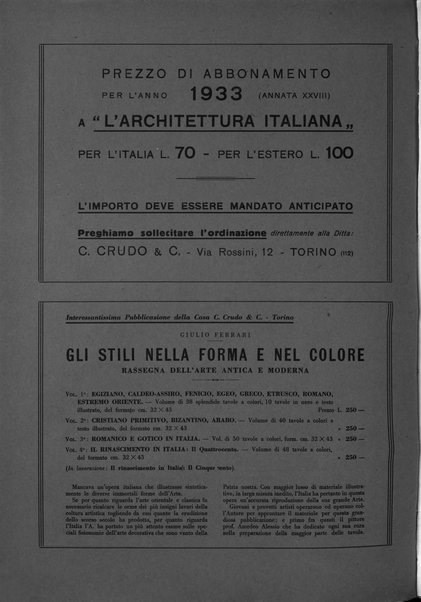 L'architettura italiana periodico mensile di costruzione e di architettura pratica