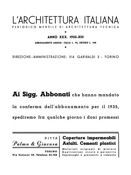 L'architettura italiana periodico mensile di costruzione e di architettura pratica